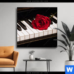 Wechselmotiv Klavier Rose Quadrat Produktvorschau mit dem Bild Klavier & Rose im Format Quadrat.