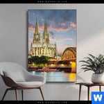 Wechselmotiv Koelner Dom Bei Nacht Hochformat Produktvorschau mit dem Bild Kölner Dom bei Nacht im Format Hochformat.