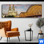 Wechselmotiv Koelner Dom Bei Nacht Panorama Produktvorschau mit dem Bild Kölner Dom bei Nacht im Format Panorama.