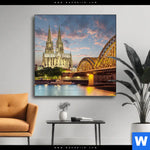 Wechselmotiv Koelner Dom Bei Nacht Quadrat Produktvorschau mit dem Bild Kölner Dom bei Nacht im Format Quadrat.