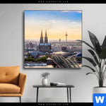 Wechselmotiv Koelner Skyline Quadrat Produktvorschau mit dem Bild Kölner Skyline im Format Quadrat.