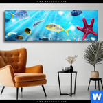 Wechselmotiv Korallenriff Im Ozean Panorama Produktvorschau mit dem Bild Korallenriff im Ozean im Format Panorama.