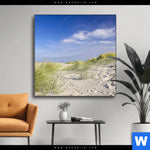 Wechselmotiv Kuestenwanderung Durch Sandduenen Quadrat Produktvorschau mit dem Bild Küstenwanderung durch Sanddünen im Format Quadrat.
