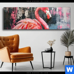 Wechselmotiv Kunstvoller Flamingo Panorama Produktvorschau mit dem Bild Kunstvoller Flamingo im Format Panorama.