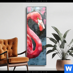 Wechselmotiv Kunstvoller Flamingo Schmal Produktvorschau mit dem Bild Kunstvoller Flamingo im Format Schmal.