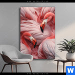 Wechselmotiv Kuschelnde Flamingos Hochformat Produktvorschau mit dem Bild Kuschelnde Flamingos im Format Hochformat.