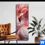 Wechselmotiv Kuschelnde Flamingos Schmal Produktvorschau mit dem Bild Kuschelnde Flamingos im Format Schmal.
