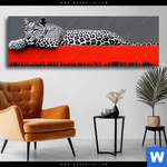 Wechselmotiv Leopard Eleganz Trifft Abstraktion Panorama Produktvorschau mit dem Bild Leopard - Eleganz trifft Abstraktion im Format Panorama.