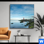 Wechselmotiv Leuchtturm An Der Nordsee Quadrat Produktvorschau mit dem Bild Leuchtturm an der Nordsee im Format Quadrat.