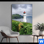 Wechselmotiv Leuchtturm Auf Insel Hochformat Produktvorschau mit dem Bild Leuchtturm auf Insel im Format Hochformat.