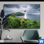 Wechselmotiv Leuchtturm Auf Insel Querformat Produktvorschau mit dem Bild Leuchtturm auf Insel im Format Querformat.