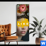 Wechselmotiv Like Florales Portraet Schmal Produktvorschau mit dem Bild LIKE - Florales Porträt im Format Schmal.