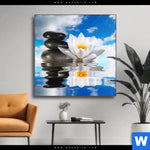 Wechselmotiv Lilie Zensteine Quadrat Produktvorschau mit dem Bild Lilie & Zensteine im Format Quadrat.