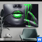 Wechselmotiv Lippen Silber Gruen Querformat Produktvorschau mit dem Bild Lippen Silber & Grün im Format Querformat.