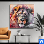 Wechselmotiv Loewe Im Farbensturm Quadrat Produktvorschau mit dem Bild Löwe im Farbensturm im Format Quadrat.