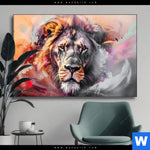 Wechselmotiv Loewe Im Farbensturm Querformat Produktvorschau mit dem Bild Löwe im Farbensturm im Format Querformat.