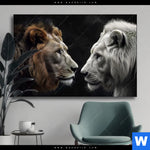 Wechselmotiv Loewen Zweisamkeit Querformat Produktvorschau mit dem Bild Löwen - Zweisamkeit im Format Querformat.