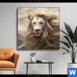 Wechselmotiv Loewenkopf Mit Weisser Maehne Quadrat Produktvorschau mit dem Bild Löwenkopf mit weißer Mähne im Format Quadrat.
