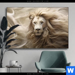 Wechselmotiv Loewenkopf Mit Weisser Maehne Querformat Produktvorschau mit dem Bild Löwenkopf mit weißer Mähne im Format Querformat.