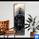 Wechselmotiv Maechtiger Bueffel Schmal Produktvorschau mit dem Bild Mächtiger Büffel im Format Schmal.