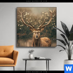 Wechselmotiv Magischer Hirsch Im Waldrand Quadrat Produktvorschau mit dem Bild Magischer Hirsch im Waldrand im Format Quadrat.