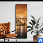 Wechselmotiv Manhatten Bei Sonnenuntergang Schmal Produktvorschau mit dem Bild Manhatten bei Sonnenuntergang im Format Schmal.
