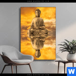 Wechselmotiv Meditierender Buddha Am See Hochformat Produktvorschau mit dem Bild Meditierender Buddha am See im Format Hochformat.
