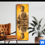 Wechselmotiv Meditierender Buddha Am See Schmal Produktvorschau mit dem Bild Meditierender Buddha am See im Format Schmal.