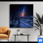 Wechselmotiv Milchstrasse Ueber Einem Feldweg Quadrat Produktvorschau mit dem Bild Milchstraße über einem Feldweg im Format Quadrat.