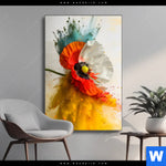 Wechselmotiv Mohnblume Im Farbnebel Hochformat Produktvorschau mit dem Bild Mohnblume im Farbnebel im Format Hochformat.