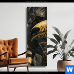 Wechselmotiv Monstera Und Tukan Gold Schmal Produktvorschau mit dem Bild Monstera und Tukan Gold im Format Schmal.