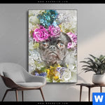 Wechselmotiv Mops Blumen Hochformat Produktvorschau mit dem Bild Mops & Blumen im Format Hochformat.