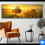 Wechselmotiv Morgenspaziergang Panorama Produktvorschau mit dem Bild Morgenspaziergang im Format Panorama.