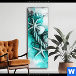 Wechselmotiv Muscheln Meereszauber In Tuerkis Schmal Produktvorschau mit dem Bild Muscheln-Meereszauber in Türkis im Format Schmal.