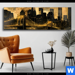 Wechselmotiv Nachtleuchten Ueber Manhattan Panorama Produktvorschau mit dem Bild Nachtleuchten über Manhattan im Format Panorama.