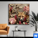 Wechselmotiv Naturbild Fuchs Und Blumen Quadrat Produktvorschau mit dem Bild Naturbild Fuchs und Blumen im Format Quadrat.