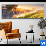 Wechselmotiv Nebel Am Fluss Panorama Produktvorschau mit dem Bild Nebel am Fluss im Format Panorama.