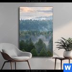 Wechselmotiv Nebel Im Wald Hochformat Produktvorschau mit dem Bild Nebel im Wald im Format Hochformat.
