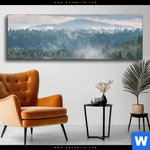 Wechselmotiv Nebel Im Wald Panorama Produktvorschau mit dem Bild Nebel im Wald im Format Panorama.