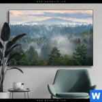 Wechselmotiv Nebel Im Wald Querformat Produktvorschau mit dem Bild Nebel im Wald im Format Querformat.