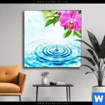 Wechselmotiv Orchidee Wassertropfen Quadrat Produktvorschau mit dem Bild Orchidee & Wassertropfen im Format Quadrat.