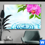 Wechselmotiv Orchidee Wassertropfen Querformat Produktvorschau mit dem Bild Orchidee & Wassertropfen im Format Querformat.