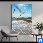 Wechselmotiv Ostseekueste Moewen Hochformat Produktvorschau mit dem Bild Ostseeküste & Möwen im Format Hochformat.