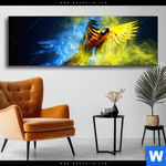 Wechselmotiv Papagei Farbexplosion Panorama Produktvorschau mit dem Bild Papagei - Farbexplosion im Format Panorama.
