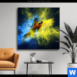 Wechselmotiv Papagei Farbexplosion Quadrat Produktvorschau mit dem Bild Papagei - Farbexplosion im Format Quadrat.