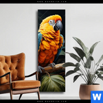 Wechselmotiv Papageien Auf Einem Ast Schmal Produktvorschau mit dem Bild Papageien auf einem Ast im Format Schmal.