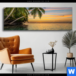 Wechselmotiv Paradiesische Insel Panorama Produktvorschau mit dem Bild Paradiesische Insel im Format Panorama.