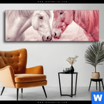 Wechselmotiv Pferde Harmonie In Pastell Panorama Produktvorschau mit dem Bild Pferde - Harmonie in Pastell im Format Panorama.