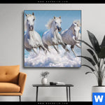 Wechselmotiv Pferdeherde Am Strand Quadrat Produktvorschau mit dem Bild Pferdeherde am Strand im Format Quadrat.