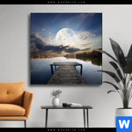 Wechselmotiv Pier Am Fluss Quadrat Produktvorschau mit dem Bild Pier am Fluss im Format Quadrat.